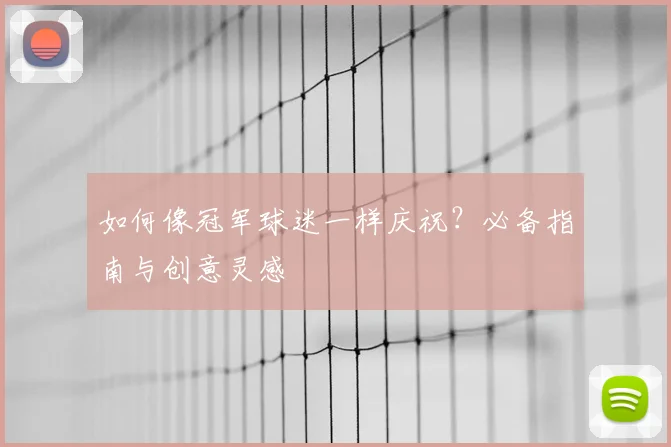 如何像冠军球迷一样庆祝？必备指南与创意灵感